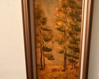 Framed Landscape Oil Painting by George Whitman