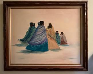 Native American Women Gathering Painting by Ted DeGrazia