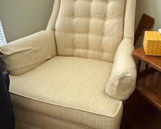 Vintage Tufted Upholstered Armchair