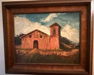 Mission Church Landscape Painting