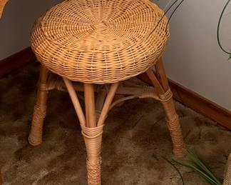 Vintage Franco Albini Style Bamboo and Rattan Stool