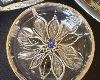 Studio Nova Gilded Poinsettia Crystal Candy Dish