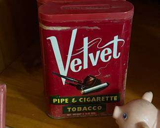 Velvet Pipe & Cigarette Tobacco Tin