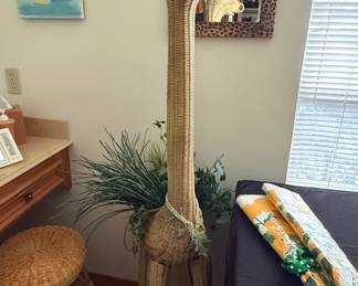 Vintage Wicker Giraffe Planter