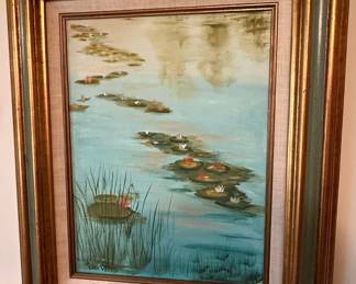 Oil Painting of Water Lilies by Ellen Verner
