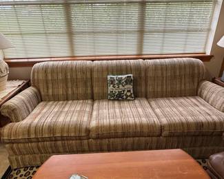 Vintage Striped Upholstered Sofa