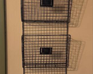 Industrial Wire Mesh Wall Organizer with Label Holders