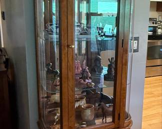 Pulaski Style Lighted Corner Curio Cabinet