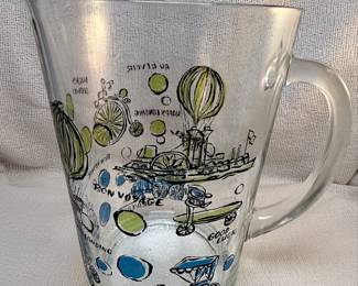 Mid-Century "Bon Voyage" Travel Theme Pitcher