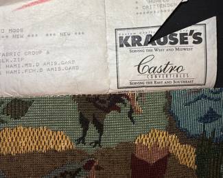 Castro Convertibles Sofa and Armchair Set with Pastoral Scene Tapestry Fabric