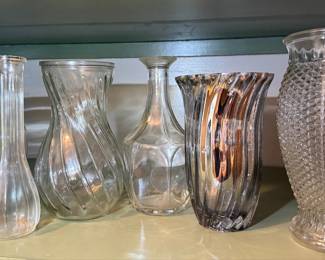 Assorted Vintage Glass Vases - Hoosier Glass Style