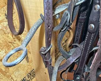 Western Horse Bridles and Reins Set with Braided Accents