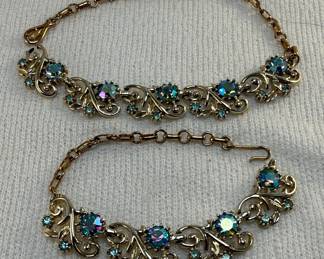 Coro Aurora Borealis Rhinestone Necklace and Bracelet Set