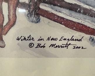 Bob Merritt Winter in New England Watercolor