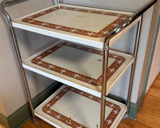 Vintage Cosco 3-Tier Rolling Bar Cart