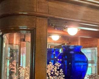 Pulaski Style Lighted Corner Curio Cabinet