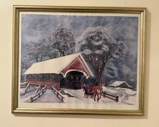 Bob Merritt Winter in New England Watercolor