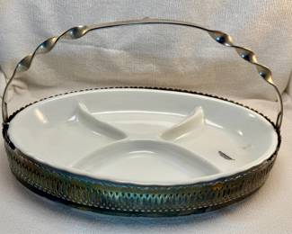Studio Silversmiths Divided Serving Dish with Handle