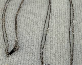 Sterling Silver Infinity Necklace with Cubic Zirconia