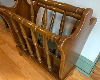 Ethan Allen Style Wooden Magazine Rack