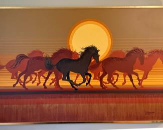 Letterman 'Horses in the Sunset' Painting