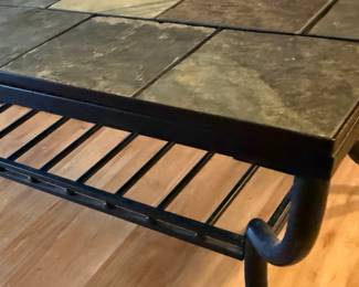 Slate Tile Top Coffee Table with Metal Frame