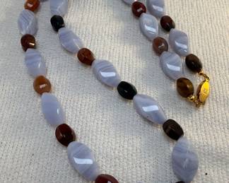 Multi-Gemstone Bead Necklace with Gold Clasp