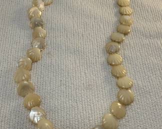 Carved Mother of Pearl Shell Necklace