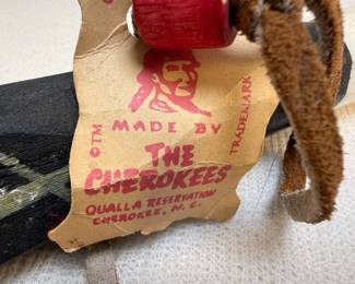 Cherokee "Made By The Cherokees" Carved Wooden Pipe