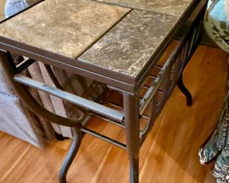 Slate Tile Top Coffee Table with Metal Frame
