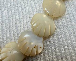 Carved Mother of Pearl Shell Necklace