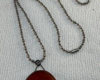 Vintage Carnelian Pendant Necklace