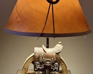 Western Cowboy Saddle Table Lamp