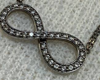 Sterling Silver Infinity Necklace with Cubic Zirconia