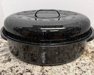 Granite Ware Speckled Enamel Roasting Pan with Lid