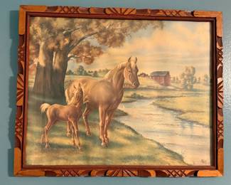 Mare and Foal Landscape Print