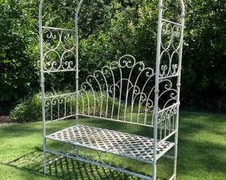 White Outdoor Arbor Bench