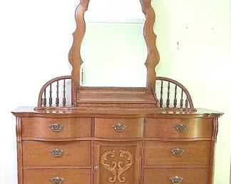 Lexington Victorian Sampler Mirrored Dresser