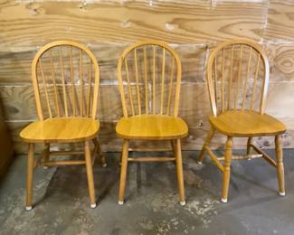 Windsor Wooden Dining Chair Trio