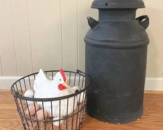 Milk Can And Egg Basket