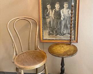 Lamp Table, Chair And Picture