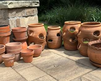 Terra Cotta Strawberry Herb Planters