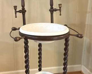 Wooden Washstand And Chamber Pot