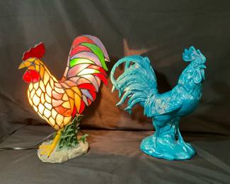 Rooster Lamp Ceramic Figurine