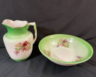 Vintage Floral Pitcher Bowl
