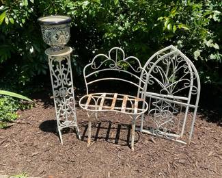 Patio Garden White Metal Decor