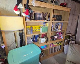 Lamp bookself DVD's collectables