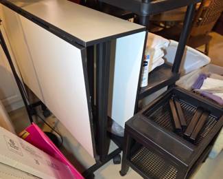Folding craft table, storage table