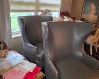 Leather wingback chairs 