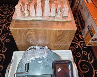 Marble chess set vintage table cookware